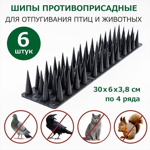 Шипы противоприсадные от птиц и животных 6 секций пластик 1700₽