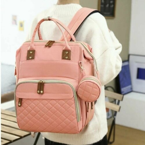 Многофункциональный дорожный рюкзак органайзер для мамы розовый 1799₽