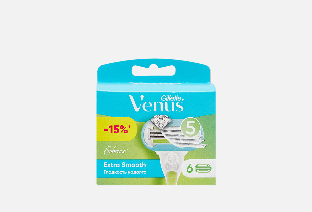 Сменные кассеты для бритвы 6 шт Gillette, Venus Embrace 6мл