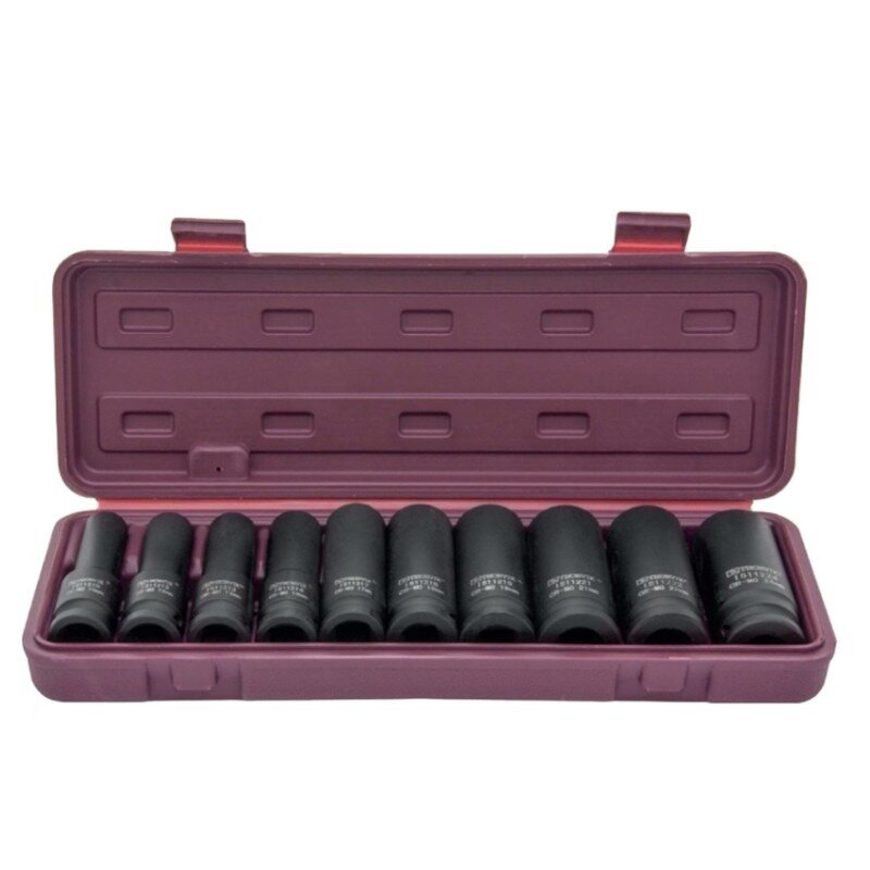 Набор головок торцевых ударных глубоких 1/2"DR, 10-24 мм, 10 предметов Thorvik ISS11210