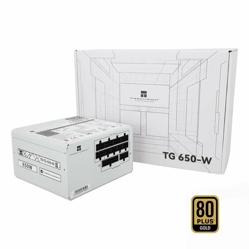 Блок питания для компьютера, полностью модульный, сертификат GOLD, 650W (ватт), белый