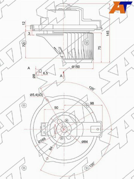 Мотор отопителя салона Toyota Camry (XV20, XV30) 96-06 / Harrier (XU30) 03-13 / Land Cruiser Prado (J90) 96-02 / Lexus ES 01-06 / Toyota 4Runner 95-02 / Camry 96-06 / Camry UAE /USA 96-06 / Hilux Surf 95-02