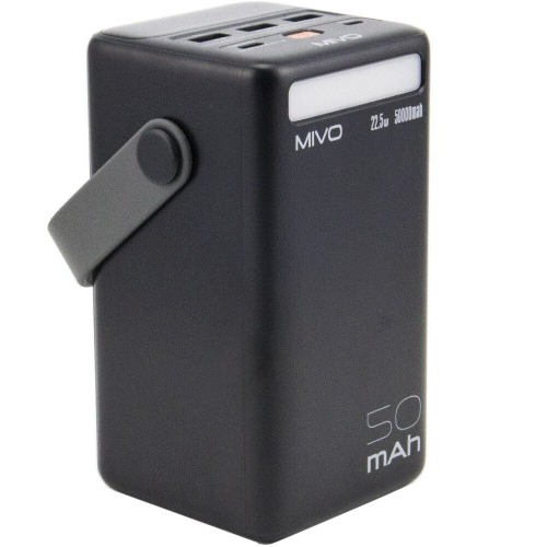 Внешний аккумулятор с фонариком Mivo MB-500Q Powerbank 50000 Mah 22.5W