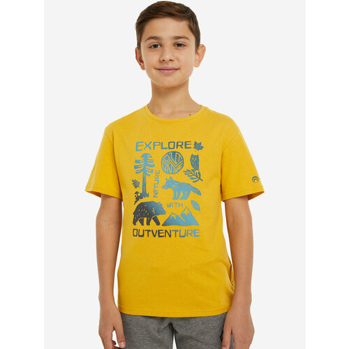 Футболка OUTVENTURE, размер 158-164, желтый футболка outventure размер 158 164 фиолетовый