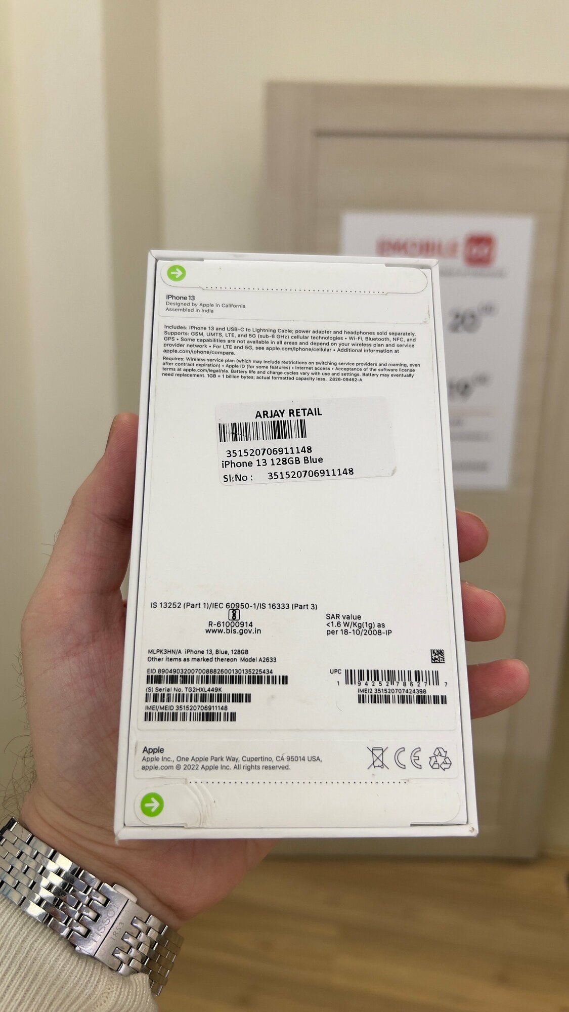 Смартфон Apple iPhone 13 128 ГБ RU, nano SIM+eSIM, синий — фото 1