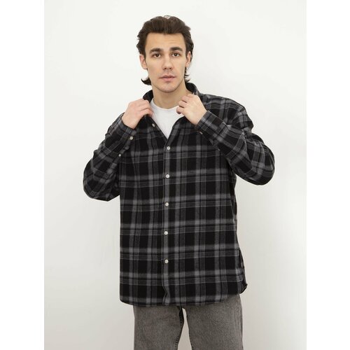 фото Рубашка street soul, размер 165 s, черный, серый