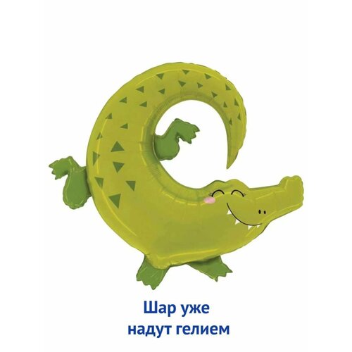 фото Воздушный шар с гелием фольгированная фигура сафари крокодил мосшар