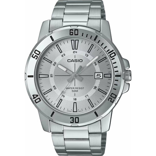 фото Наручные часы casio mtp-vd01d-7c, серый, серебряный