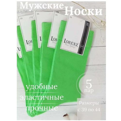 Носки LorenzLine, 5 пар, размер 43/44, зеленый