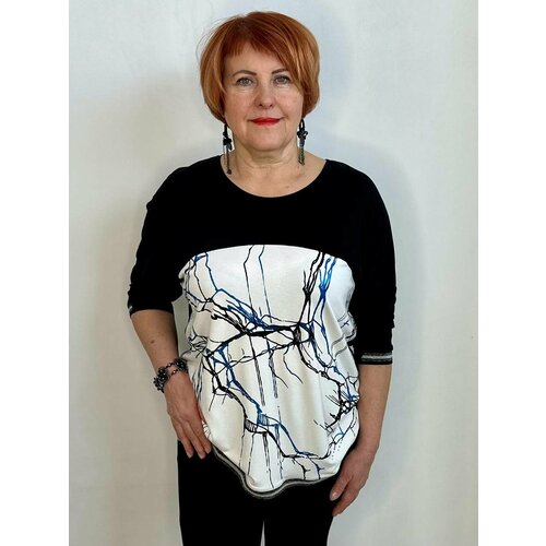 Джемпер, размер 52, белый, синий