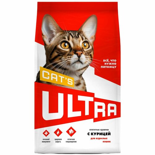 ULTRA Полнорационный сухой корм для взроcлых кошек с курицей 3 кг
