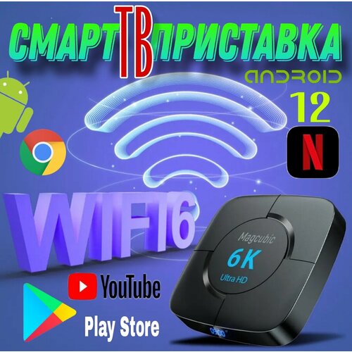 Смарт ТВ бокс Magcubic 4/32 тв приставка transpeed allwinner h618 4 32gb с голосовым управлением