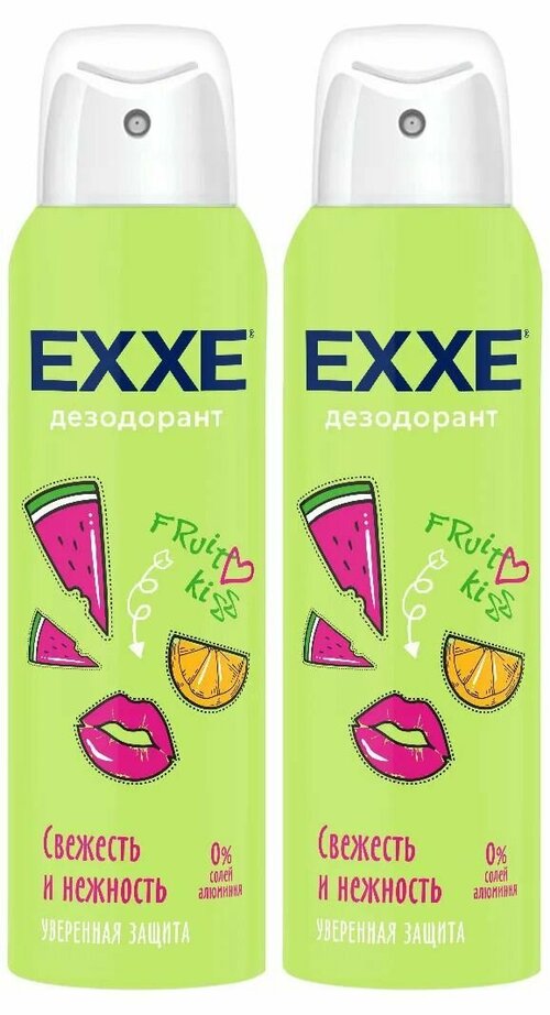 EXXE Дезодорант спрей женский Fruit kiss, Свежесть и нежность, 150 мл, 2 шт