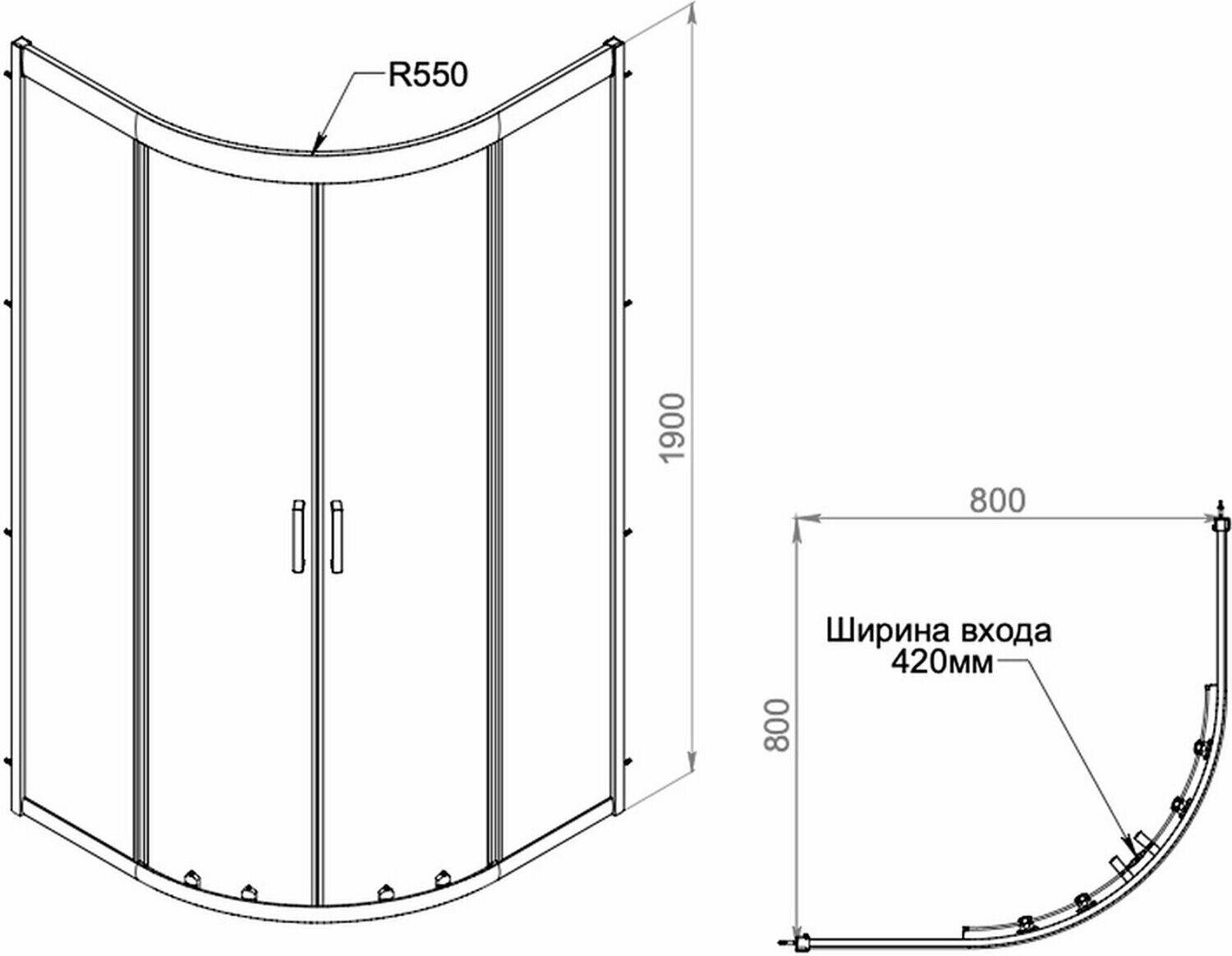Душевой уголок Am.Pm Gem 80x80 W90G-401-080WT - фото №15