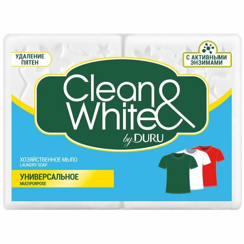 Мыло хозяйственное Duru Clean&White Универсальное, 120х2 шт