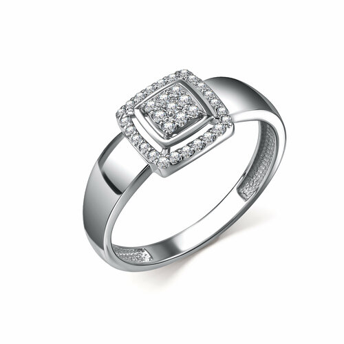 Кольцо Diamant online, белое золото, 585 проба, бриллиант, размер 17.5, бесцветный