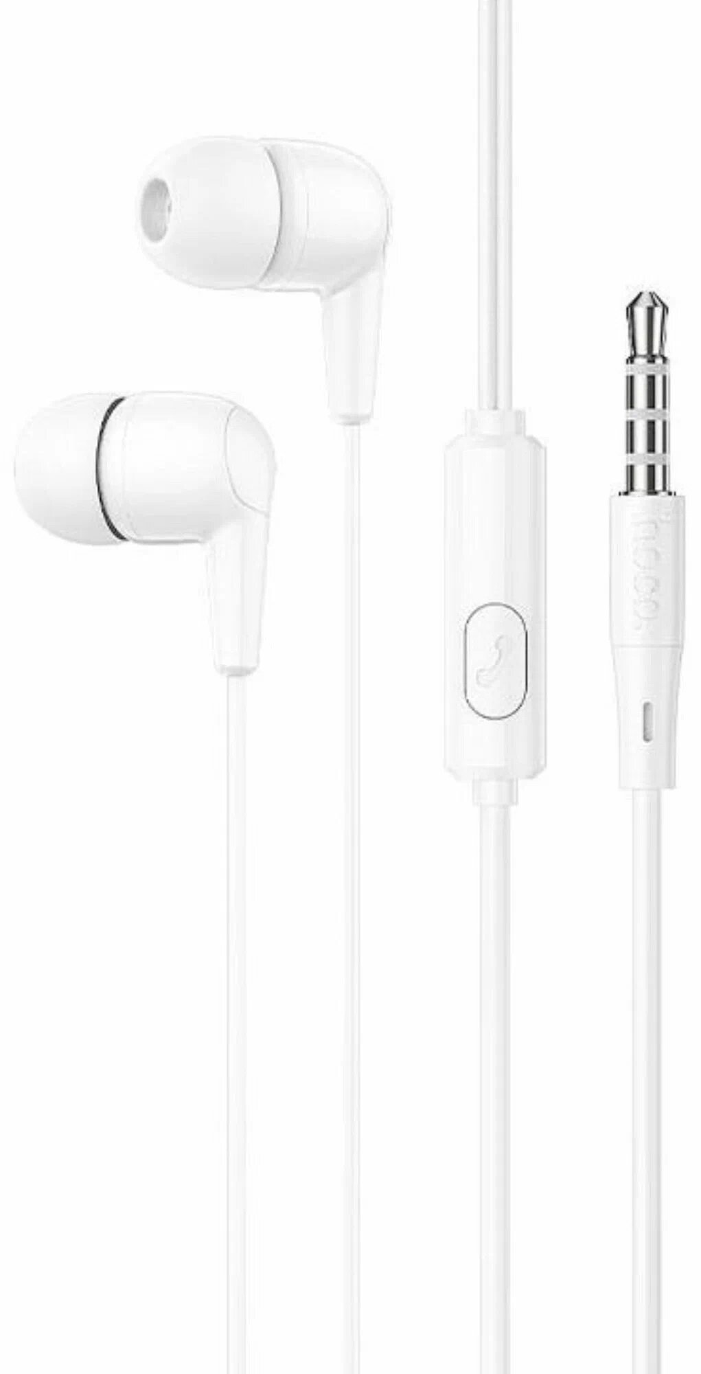 Наушники HOCO M97 Enjoy universal earphones with microphone 1.2м, Jack 3.5mm, white