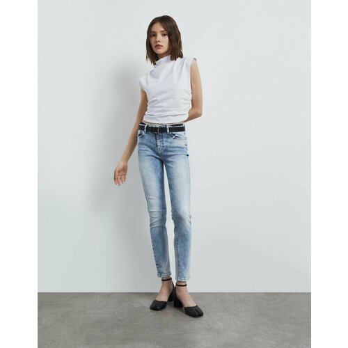 Джинсы Gloria Jeans, размер 44/170, синий джинсы с потертостями gloria jeans 44 размер