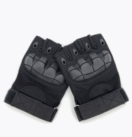Перчатки тактические спортивные прочные плотные, черные