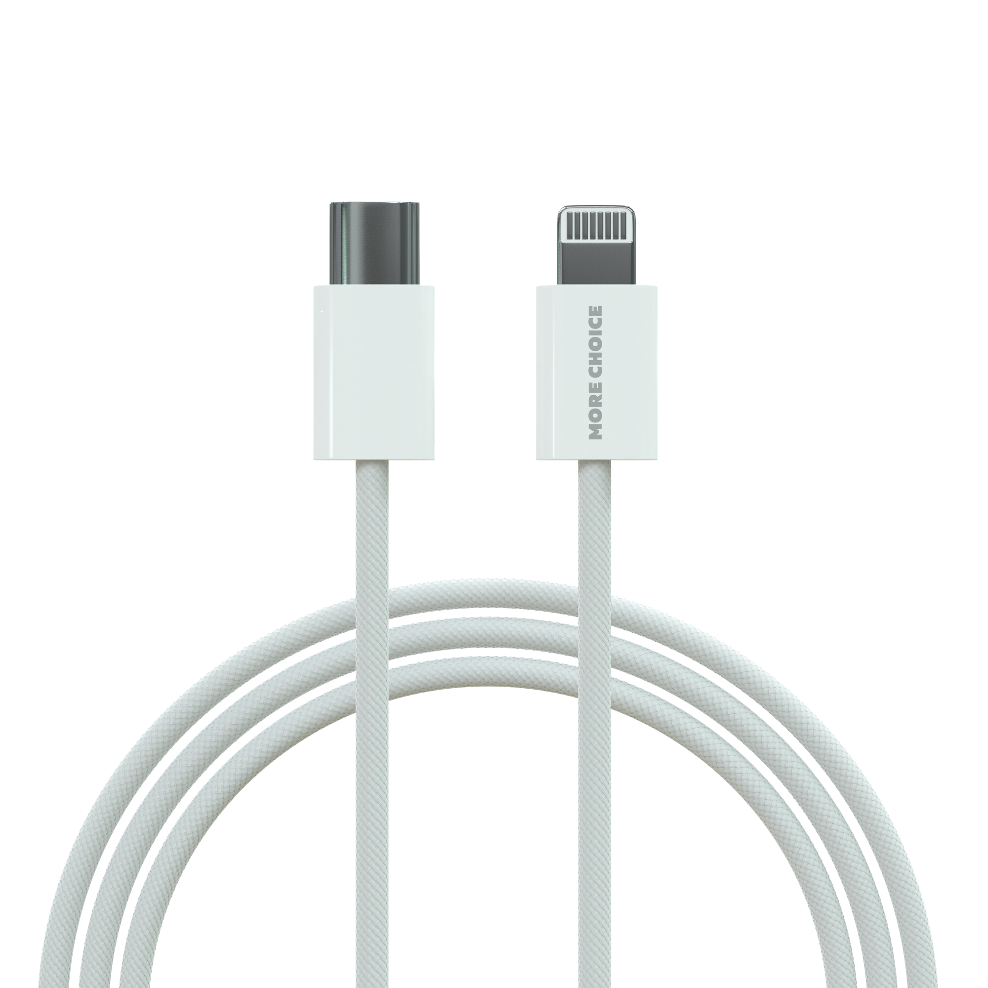 PURE Дата-кабель USB 3.0A PD 20W для Lighting 8-pin Type-C More choice K73i нейлон 1м White