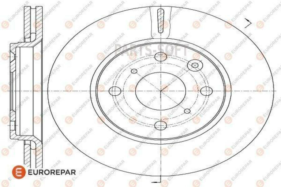 EUROREPAR 1618862380 Диск тормозной CITROEN C1 05>, PEUGEOT 107 05>, TOYOTA AYGO 05>