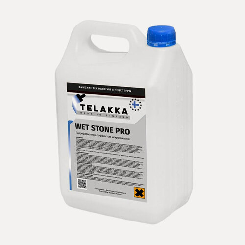 Изображение товара Пропитка, гидрофобизатор мокрый камень, для бетона, кирпича усиленная TELAKKA GIDROFOB WET STONE PRO 5л