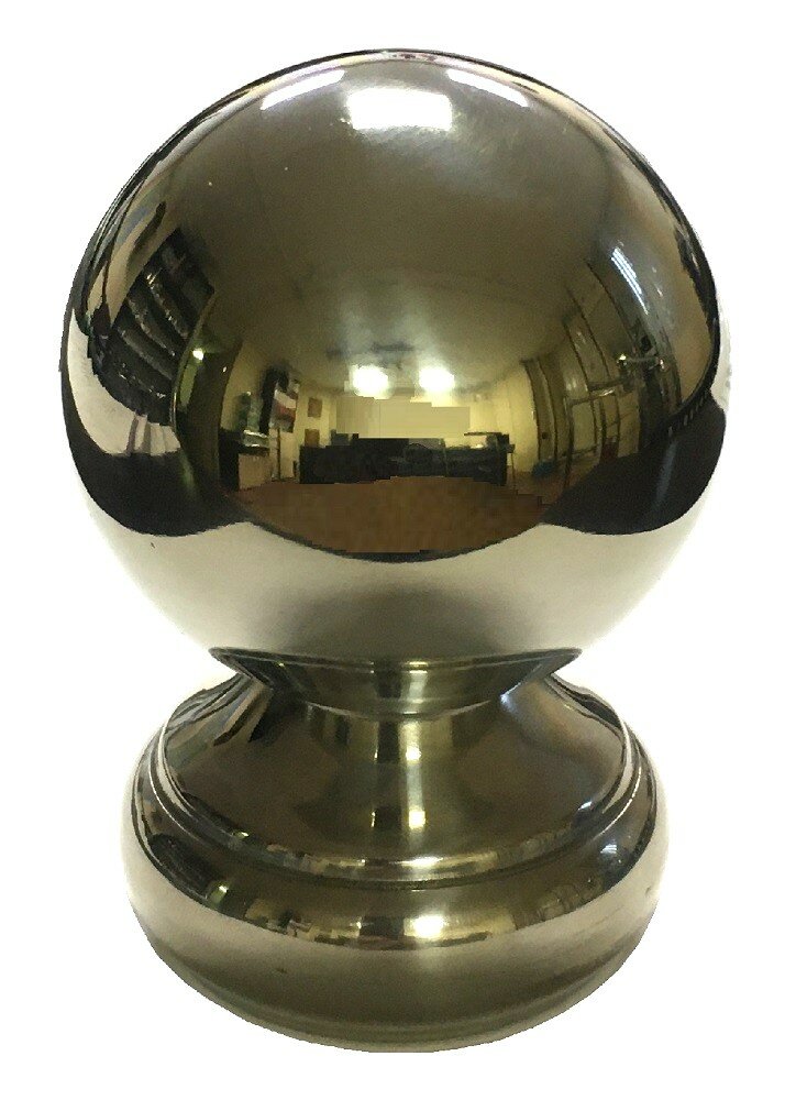 Заглушка накладная "шар" для стойки 38мм нержавеющая сталь AISI 304