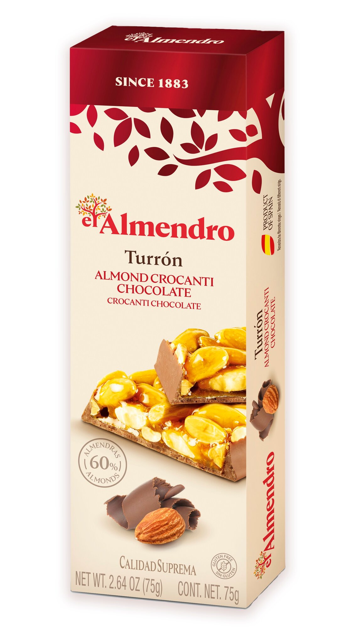 Хрустящий миндальный турон с шоколадом El Almendro 75g