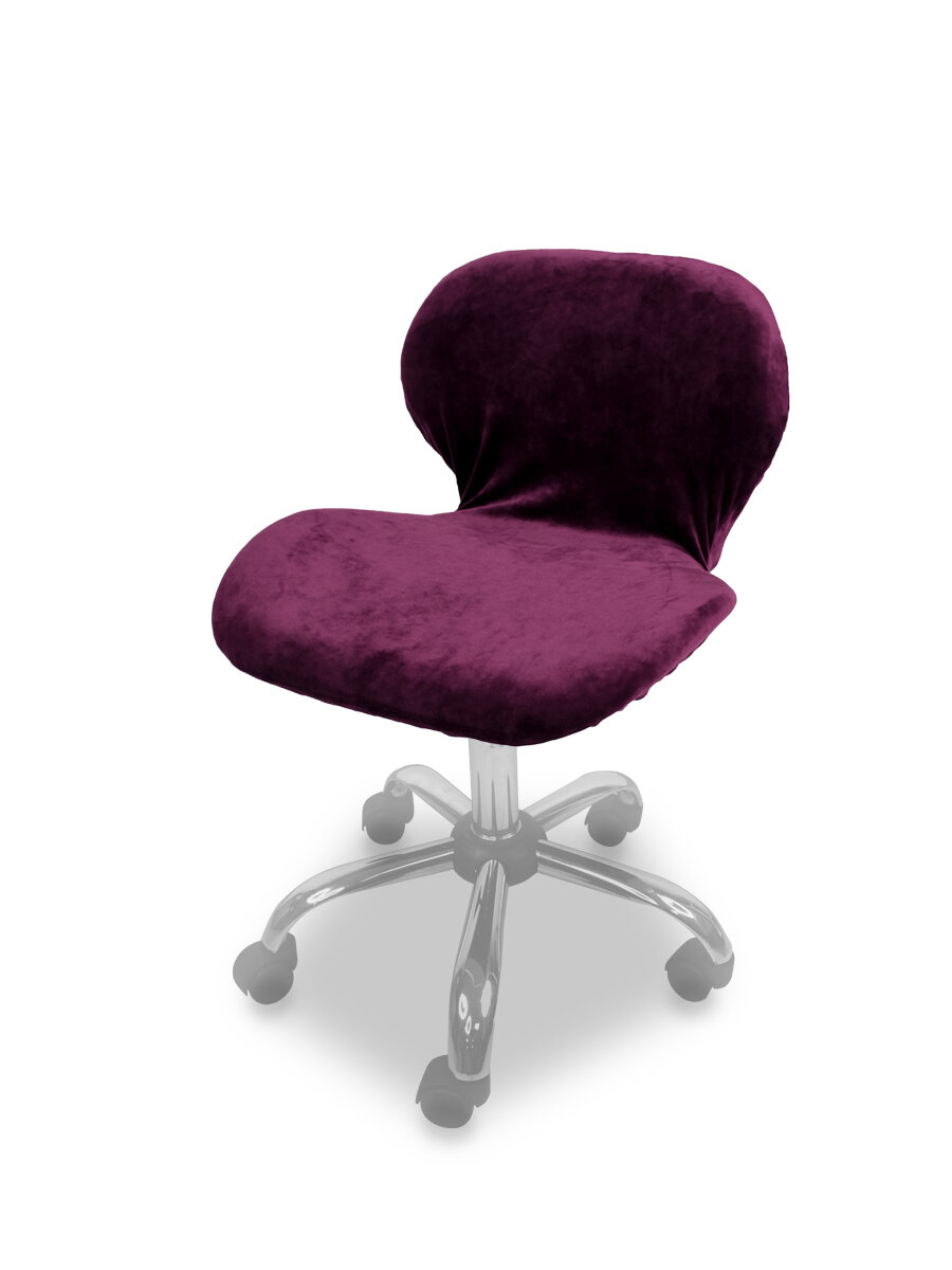 Чехол на стул "Ракушка", чехол защитный велюровый на резинке, пурпурно-розовый
