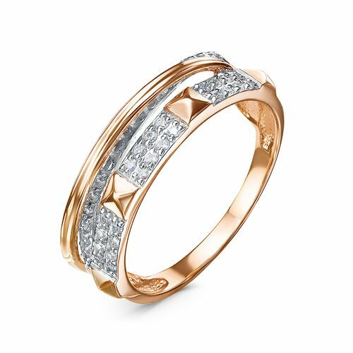 Кольцо Diamant online, красное золото, 585 проба, фианит