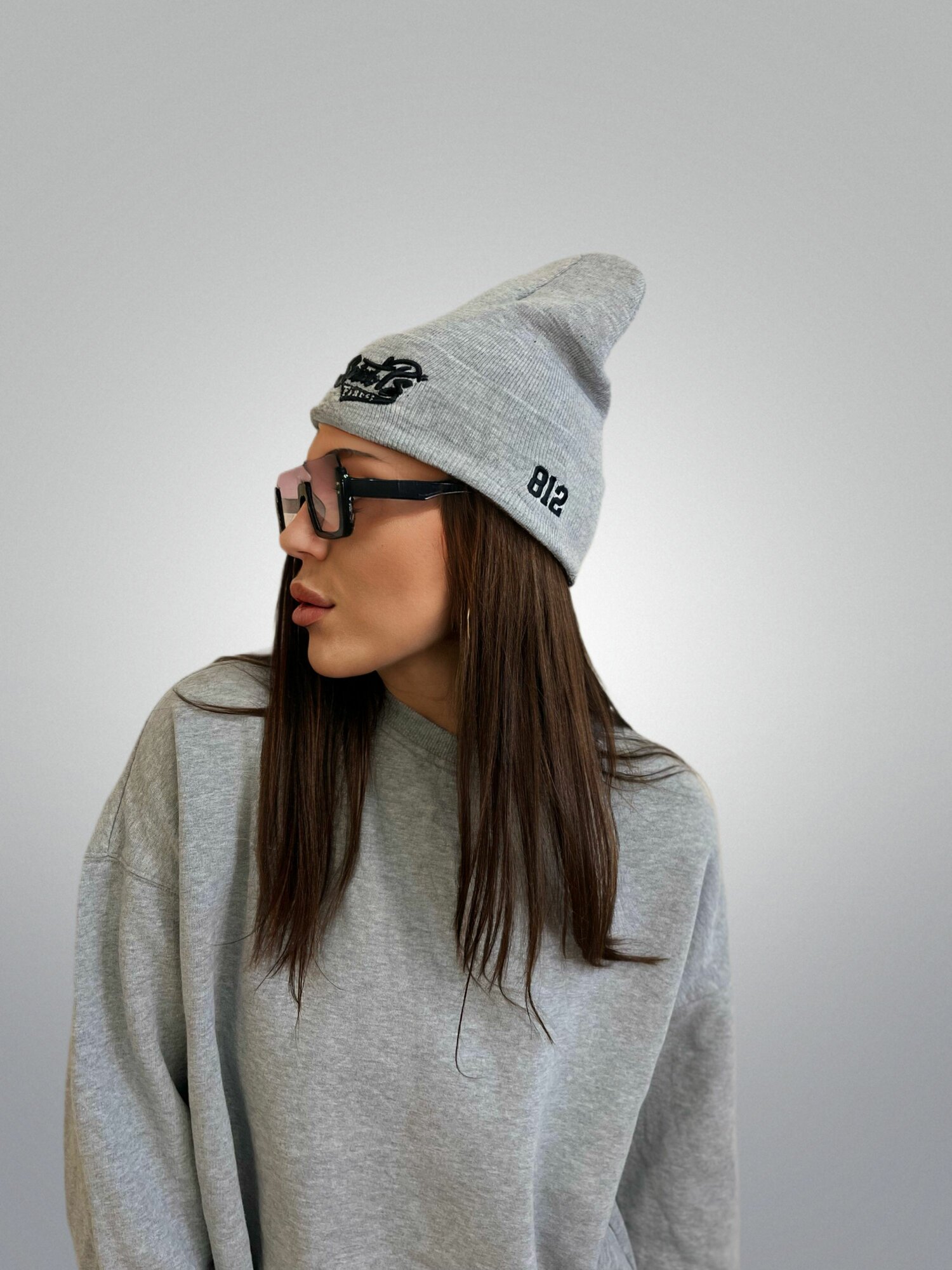 Шапка-бини для мужчин и женщин, размер 54/58, серый — фото 1