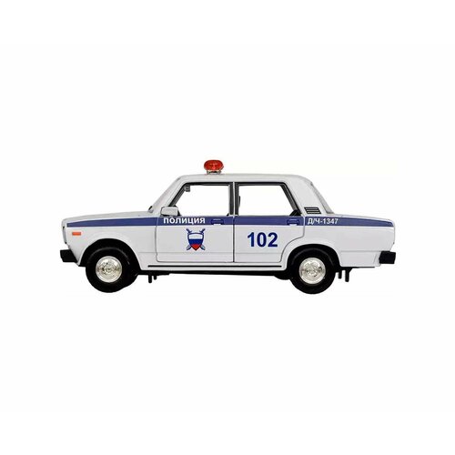 Машинка игрушечная - FY2407P-6D Lada 2107 Полиция, 1:24 (17см), со светом и звуком, инерционная, 1шт