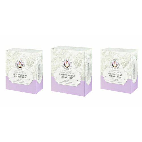 Рецепты бабушки Агафьи Подарочный набор Хрустальная Шкатулка Гель-скраб 50 мл и Крем 50 мл 3 уп 1376₽