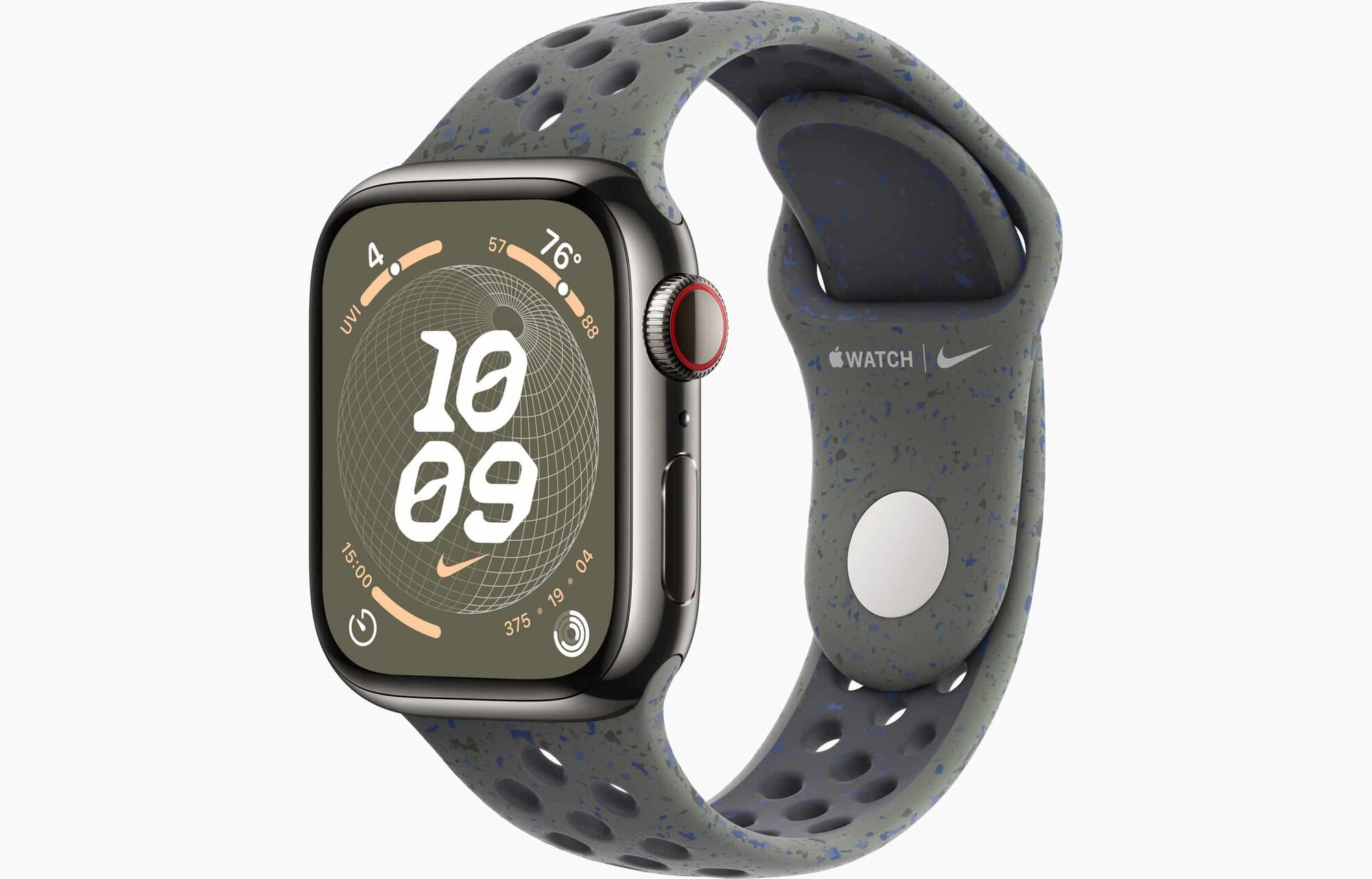 Умные часы Apple Watch Series 9 41mm, GPS + CEL, Graphite Stainless Steel Case, Nike Sport Band Cargo Khaki