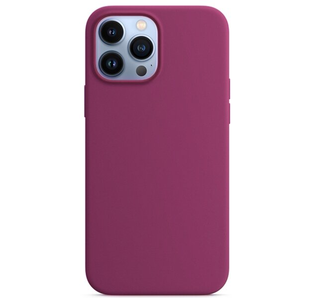 Чехол для iPhone 13 Pro Max Liquid Silicone Case Crimson