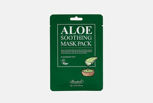 Маска для лица успокаивающая с алоэ BENTON ALOE SOOTHING MASK PACK