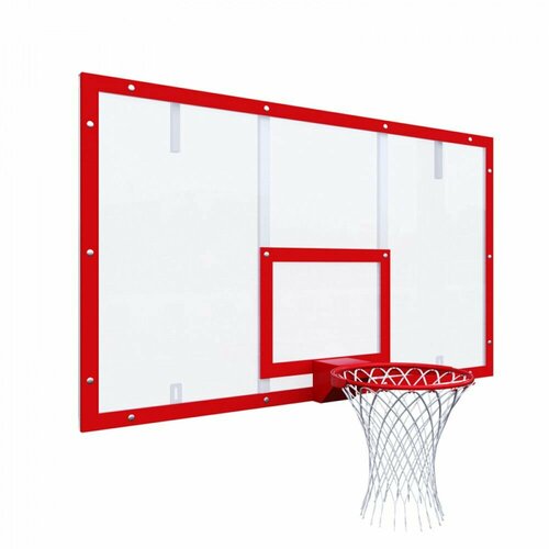 Щит баскетбольный игровой 1800х1050 поликарбонат цвет разметки красный 41970₽