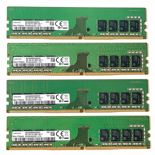 Оперативная память Samsung DDR4 8GB 2666МГц 1Rx8 1.2v DIMM для ПК комплект 5 штук модуль памяти patriot ddr4 dimm 8gb 2666мгц cl19 psp48g266681h1