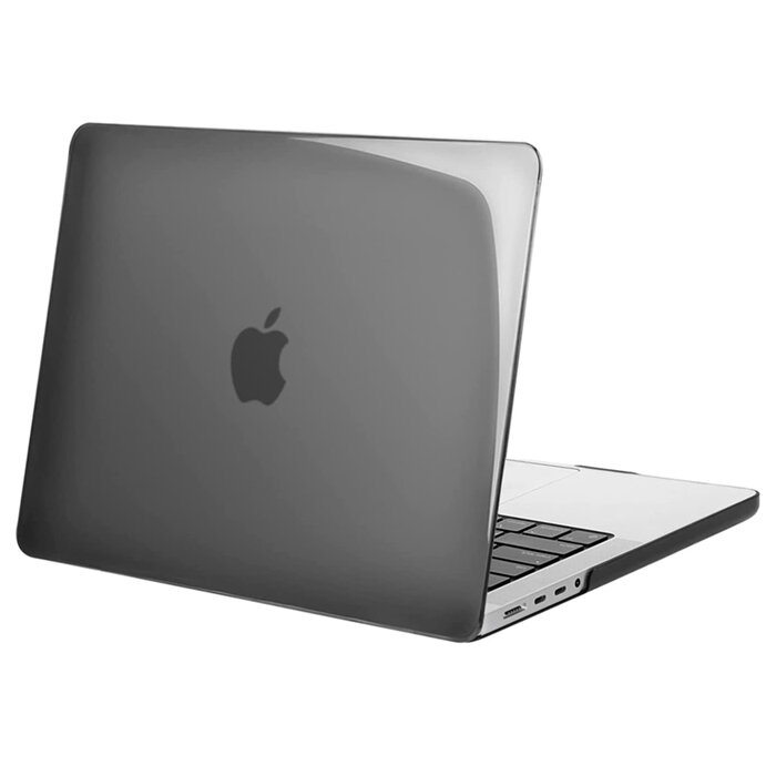 Пластиковая накладка для Macbook Pro 14 2021 -2023 A2442 A2779 Hard Shell Case Черная глянцевая