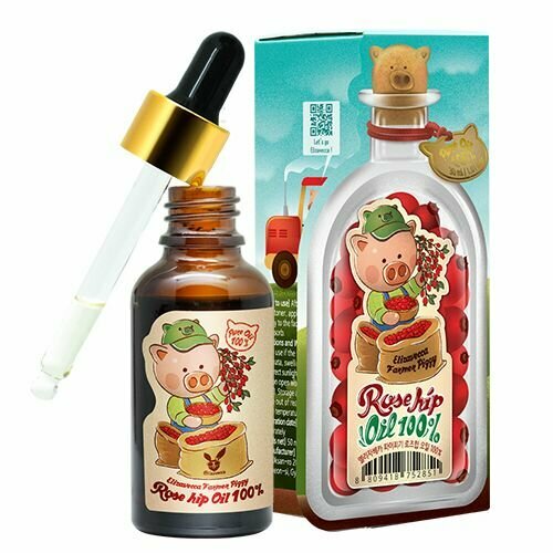 Увлажняющее масло шиповника для лица, тела и волос 100% Elizavecca Farmer Piggy Rose Hip Oil 100%, 30 мл.