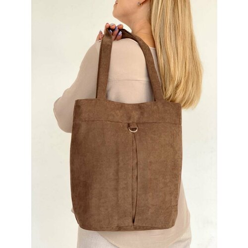 Сумка шоппер lioras/анабель/коричневый, фактура бархатистая, коричневый сумка шоппер фактура бархатистая коричневый