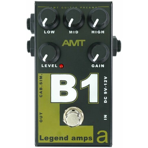 AMT Electronics B1 Legend Amps Одноканальный гитарный предусилитель (Bogner TripleGian) ss 11b modern ламповый гитарный предусилитель с блоком питания amt electronics