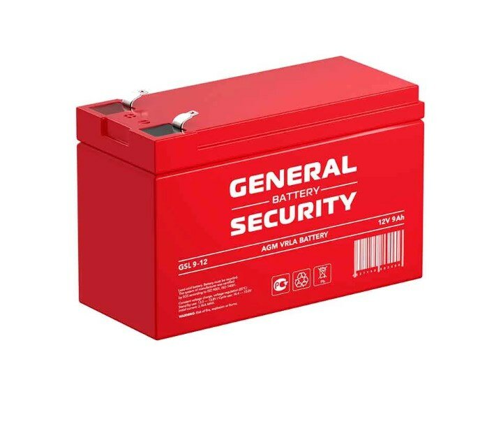 Свинцово-кислотный аккумулятор General Security GS 9-12 (12 В, 9.0 Aч)