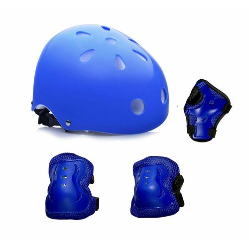 Комплект защиты для катания синий Спортик илизиум спорт шлем наколенники налокотники защита запястья для роликов скейта самоката