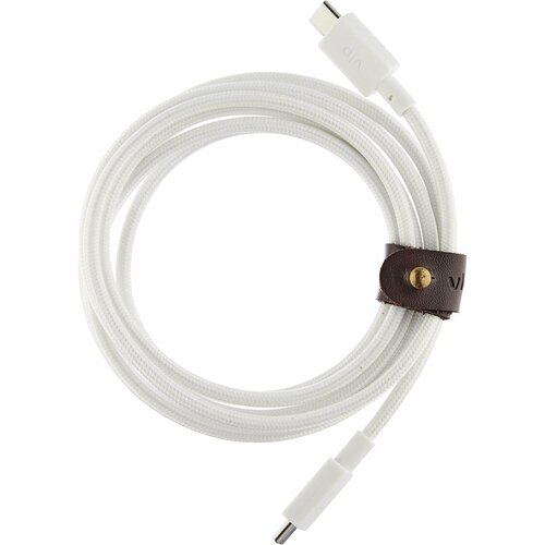 Кабель vlp Nylon Cable USB C - USB C, 60W, 2м, белый кабель vlp diamond cable usb c to usb c cable 1 2m цвет gray