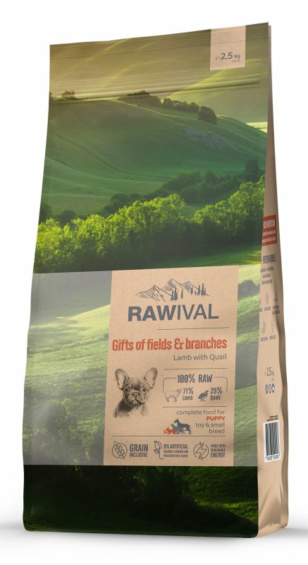 Корм сухой для щенков мелких пород Rawival Gifts of Fields & Branches ягнёнок, перепел 2,5 кг