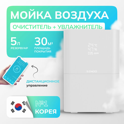 Умная мойка воздуха Sendo Air Wash X9, очиститель воздуха для дома, бесшумный, для аллергиков