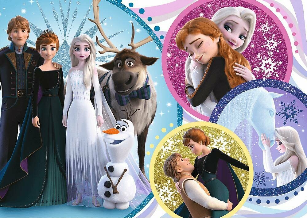 Trefl. Puzzle-100 Glitter В сиянии любви, Frozen (14817) - фото №7