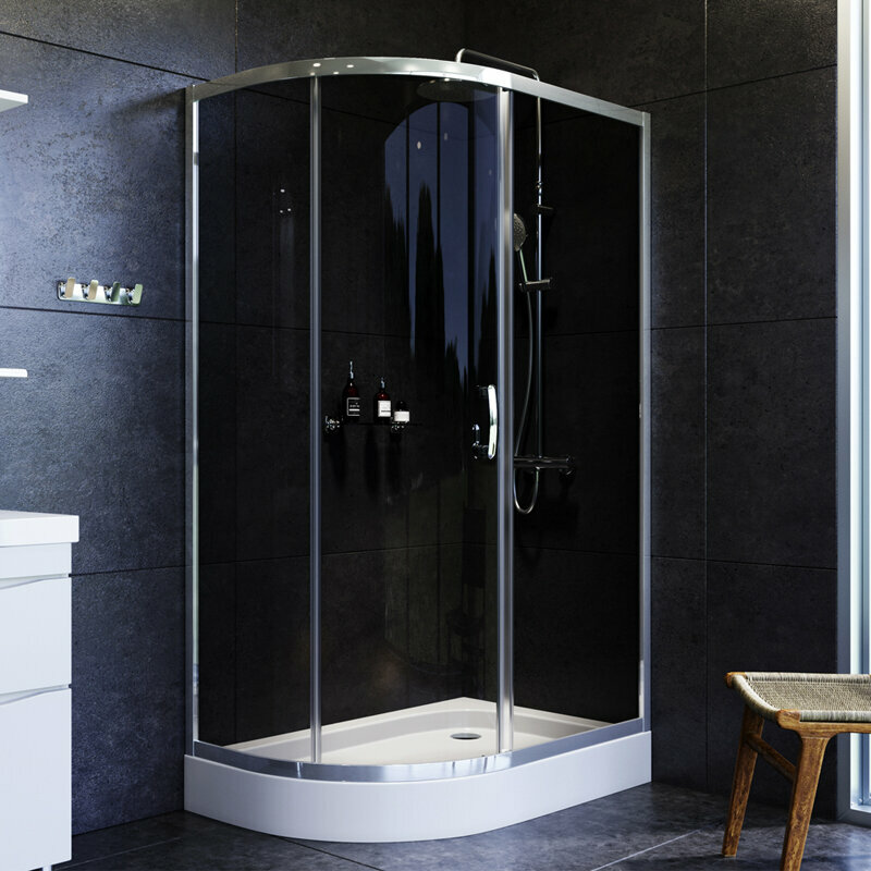 фото Душевой уголок AM.PM Like W83G-302U120CG64 120х80 стекло тонированное ударопрочное, без поддона, легкая установка QuickFix