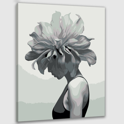 Картина по номерам 50х40 Девушка с цветком